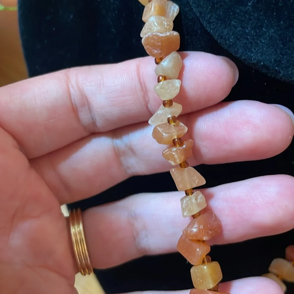 Vintage Orange Honey Stone Necklace